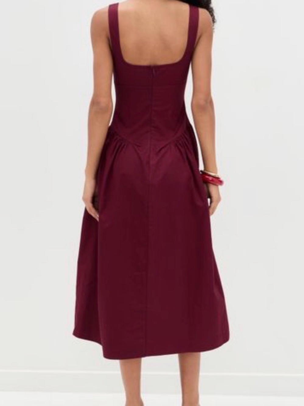 Lioness Burgundy Scoop-Neck Midi Dress NWT - Picture 3 of 11